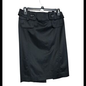 BEBE Women's Black Pencil Skirt Stretch Belted nwt size 2